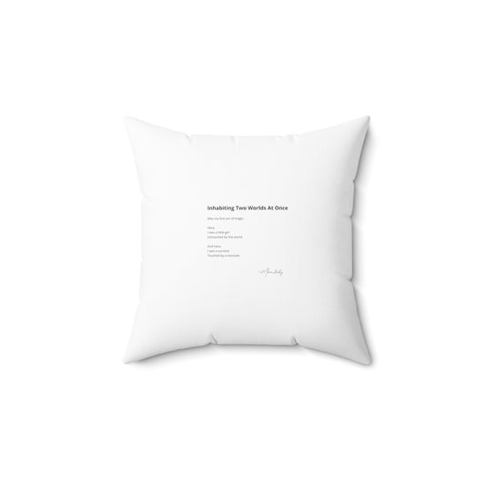 Inhabiting Two Worlds At Once - Faux Suede Square Pillow