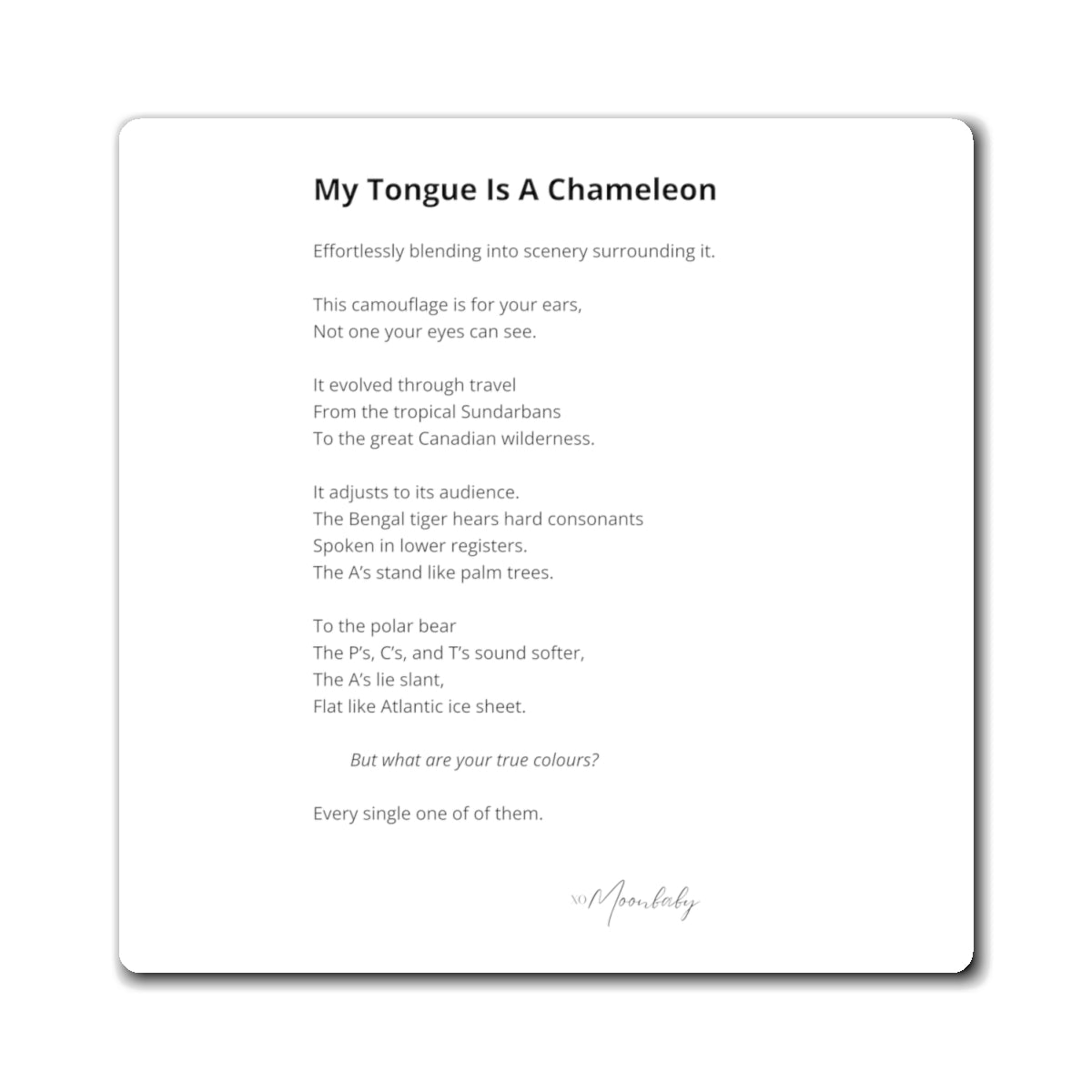 My Tongue Is A Chameleon - Magnet